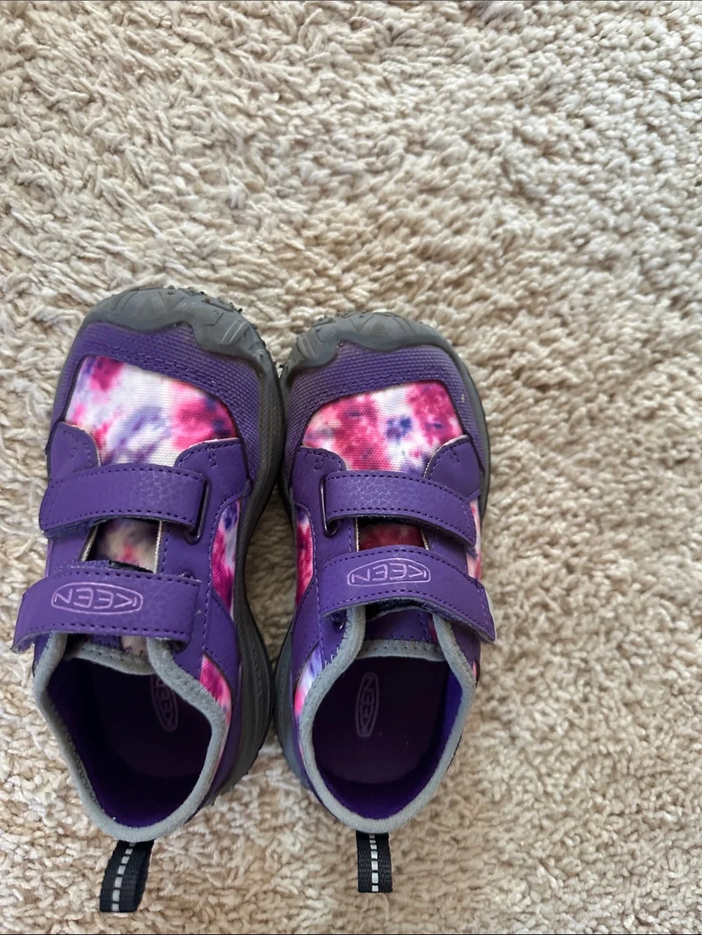 KEEN Kids Purple and Pink Tie-Dye Velcro Water Shoes